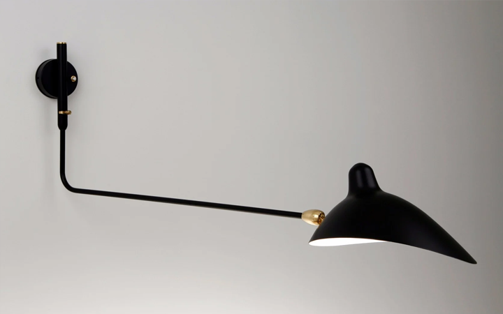 1 Arm Wall Lamp by Serge Mouille Wall Lamps